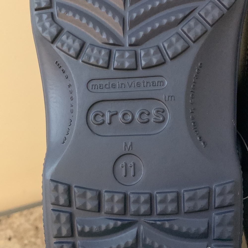 Navy Blue Fur-Lined Crocs - Picture 10 of 13